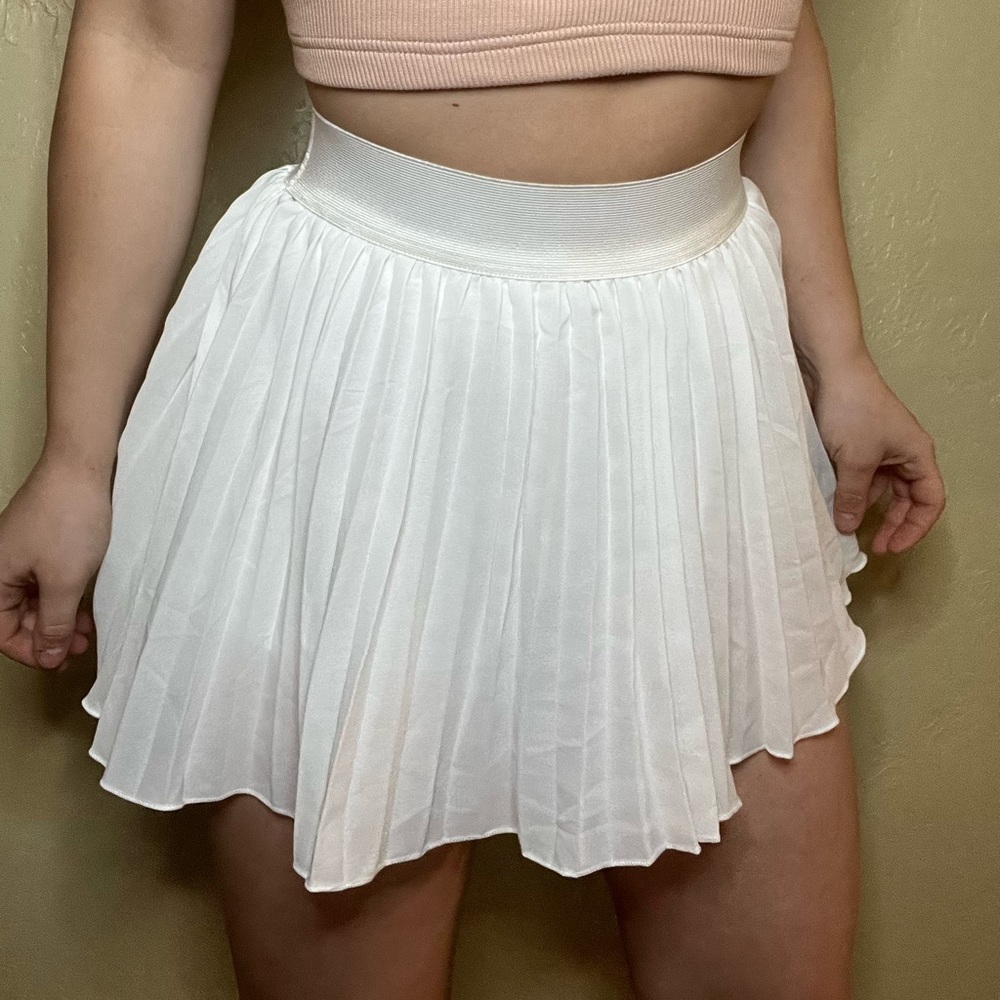 SHEIN white tennis skirt, with shorts under